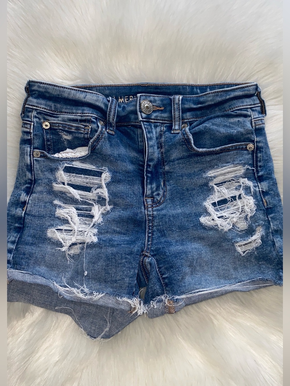 American Eagle Outfitters | woman’s hi rise shortie Denim Shorts size 2
